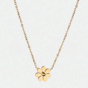 Gold Plated Flower Pendant Necklace